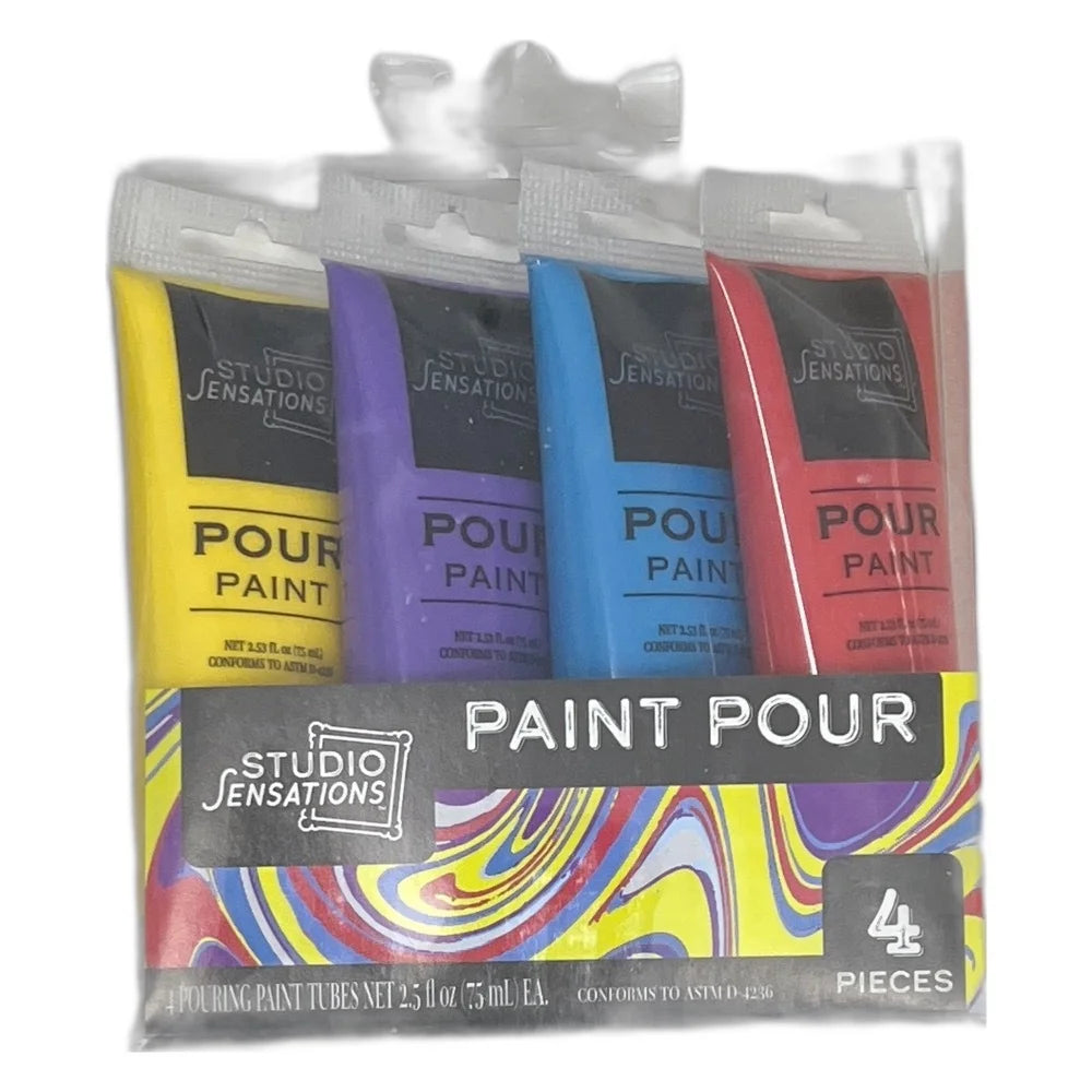 Anker-Play Studio Sensations 4pc 75ml Paint Pour Tubes - Bright Color