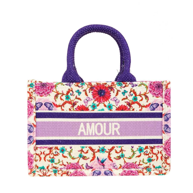 Amour Flower Oblique Book Small Tote Bag